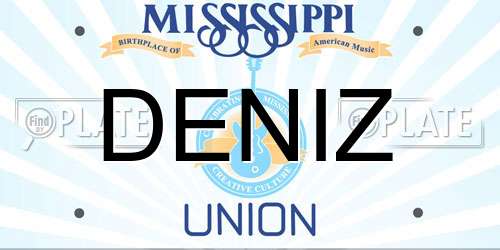 DENIZ Mississippi License Plate
