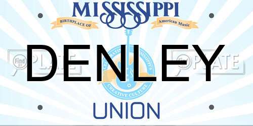 DENLEY Mississippi License Plate