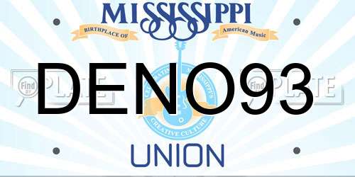DENO93 Mississippi License Plate