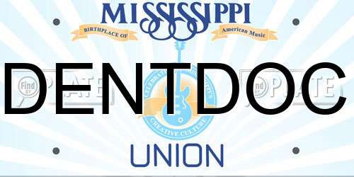 DENTDOC Mississippi License Plate