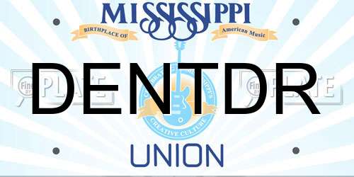 DENTDR Mississippi License Plate