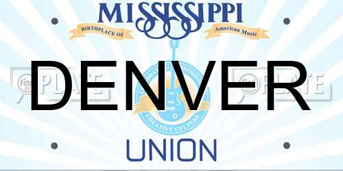 DENVER Mississippi License Plate