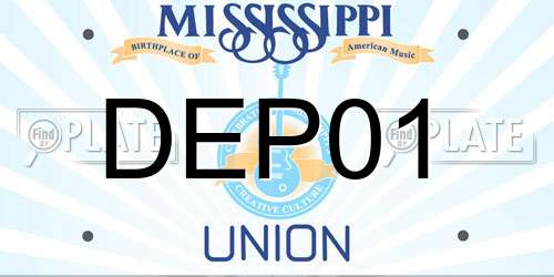 DEP01 Mississippi License Plate