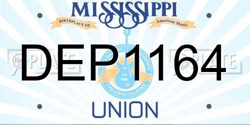 DEP1164 Mississippi License Plate