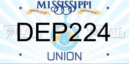 DEP224 Mississippi License Plate