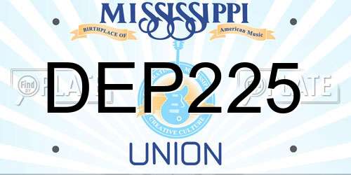 DEP225 Mississippi License Plate