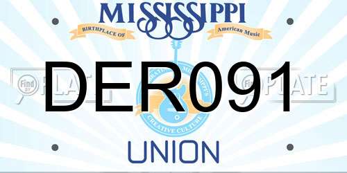 DER091 Mississippi License Plate