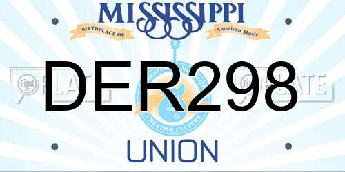 DER298 Mississippi License Plate