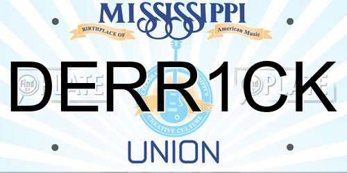 DERR1CK Mississippi License Plate