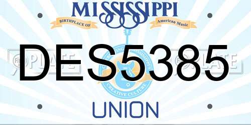 DES5385 Mississippi License Plate