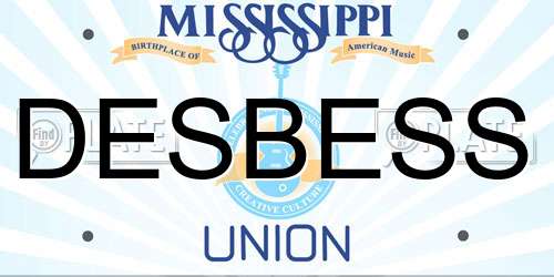 DESBESS Mississippi License Plate