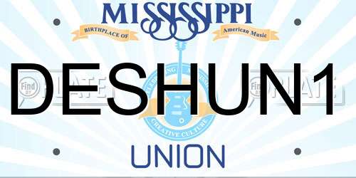 DESHUN1 Mississippi License Plate