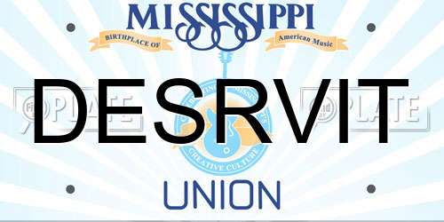 DESRVIT Mississippi License Plate
