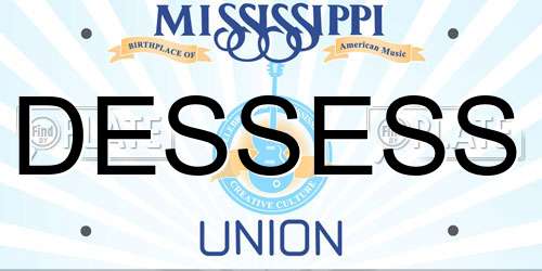 DESSESS Mississippi License Plate