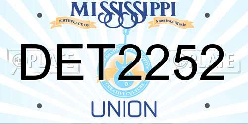 DET2252 Mississippi License Plate