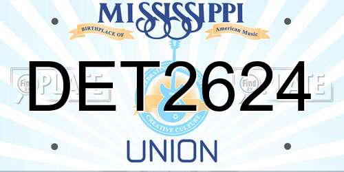 DET2624 Mississippi License Plate