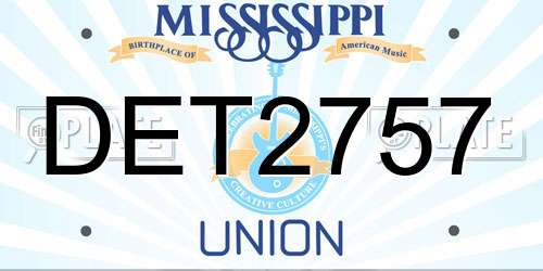 DET2757 Mississippi License Plate