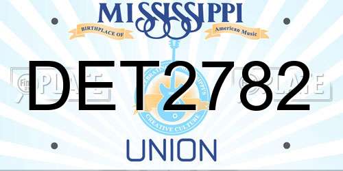 DET2782 Mississippi License Plate