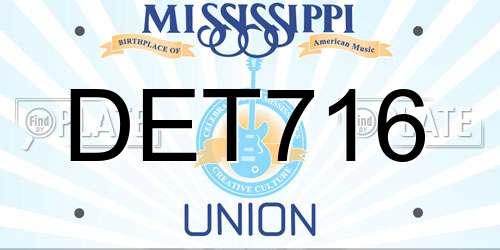 DET716 Mississippi License Plate