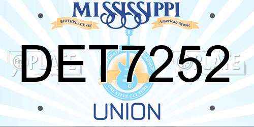 DET7252 Mississippi License Plate