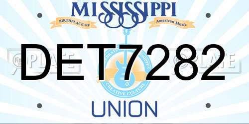 DET7282 Mississippi License Plate
