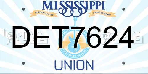 DET7624 Mississippi License Plate