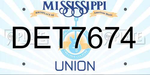 DET7674 Mississippi License Plate