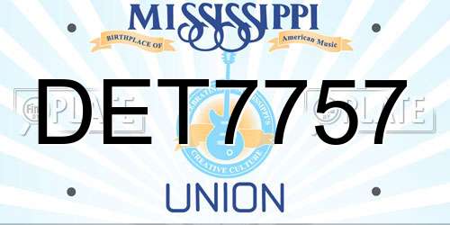 DET7757 Mississippi License Plate