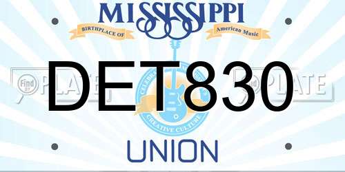 DET830 Mississippi License Plate