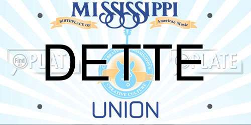 DETTE Mississippi License Plate