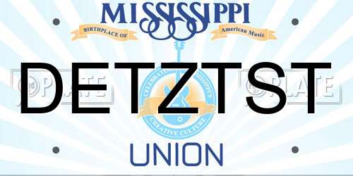 DETZTST Mississippi License Plate