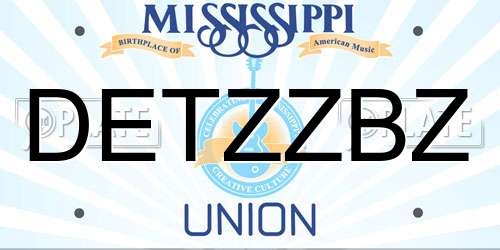 DETZZBZ Mississippi License Plate