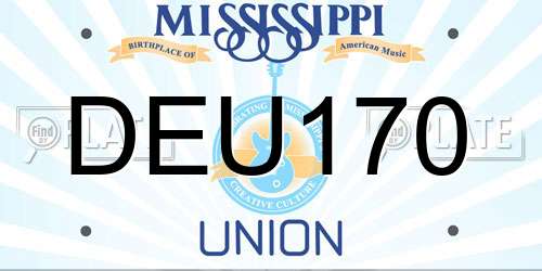DEU170 Mississippi License Plate