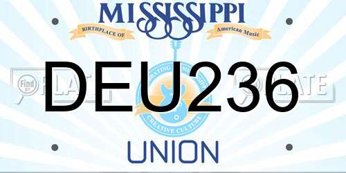 DEU236 Mississippi License Plate