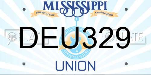 DEU329 Mississippi License Plate