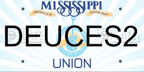 DEUCES2 Mississippi License Plate
