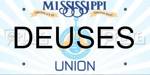 DEUSES Mississippi License Plate