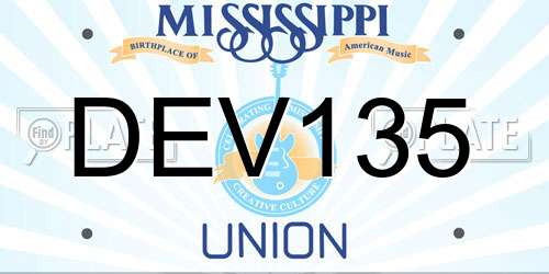 DEV135 Mississippi License Plate