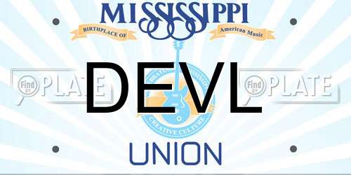 DEVL Mississippi License Plate