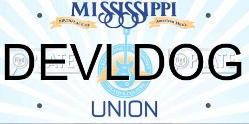 DEVLDOG Mississippi License Plate