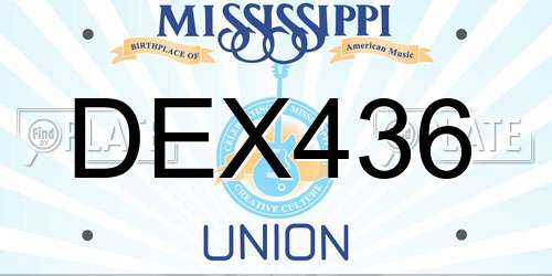 DEX436 Mississippi License Plate