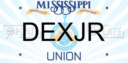 DEXJR Mississippi License Plate