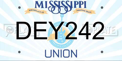 DEY242 Mississippi License Plate