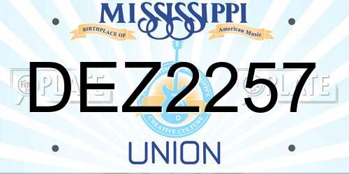 DEZ2257 Mississippi License Plate