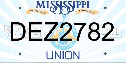 DEZ2782 Mississippi License Plate
