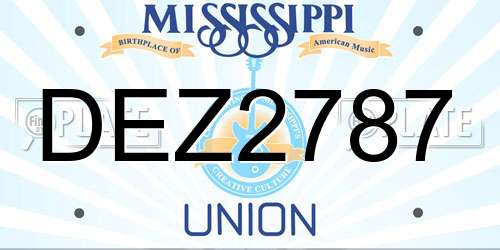 DEZ2787 Mississippi License Plate