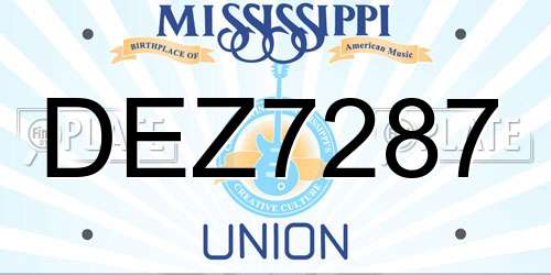 DEZ7287 Mississippi License Plate