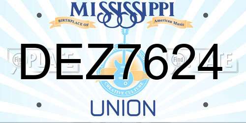 DEZ7624 Mississippi License Plate
