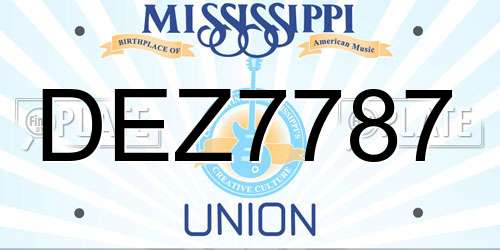 DEZ7787 Mississippi License Plate