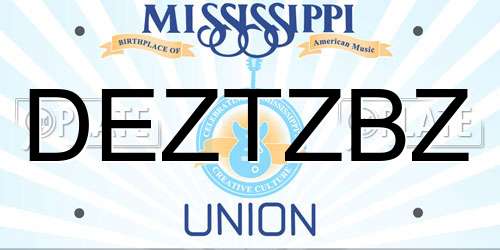 DEZTZBZ Mississippi License Plate